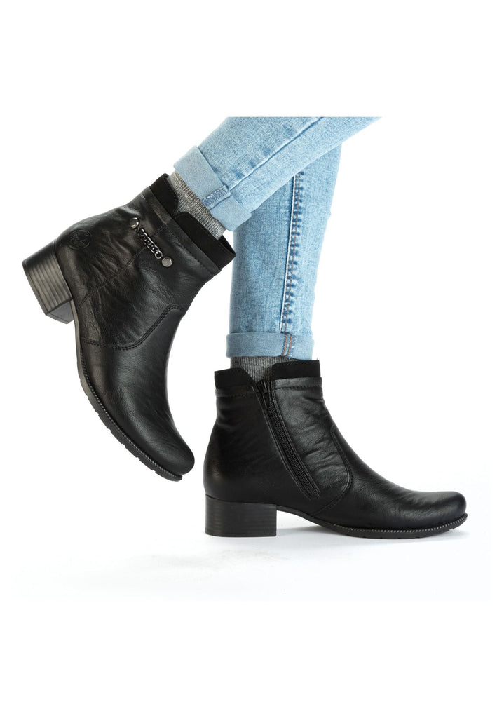 Rieker Stiefelette Lederimitat Schwarz