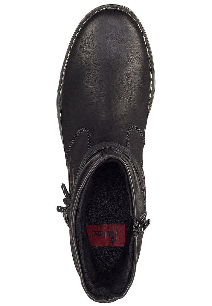 Rieker Stiefelette Lederimitat Schwarz