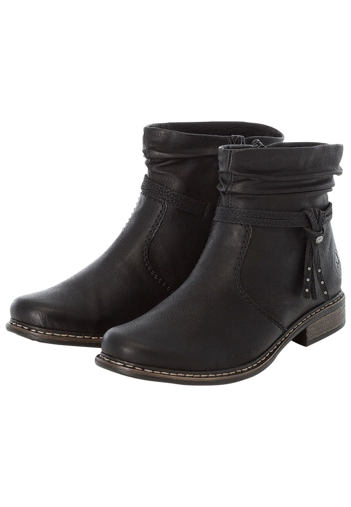 Rieker Stiefelette Lederimitat Schwarz