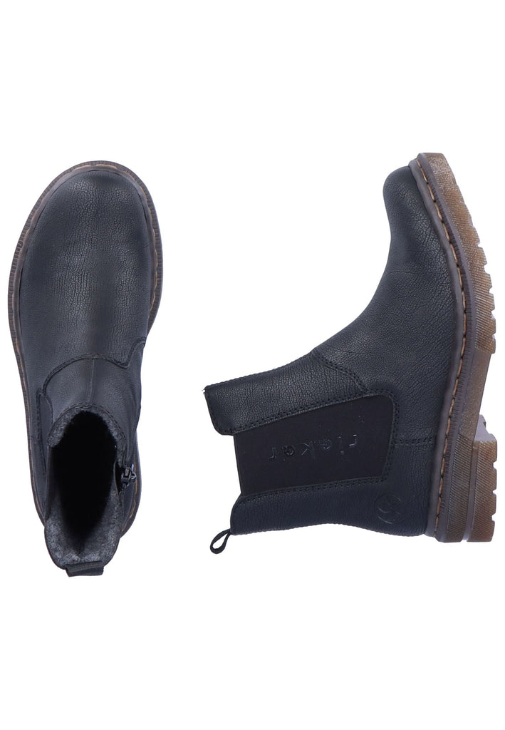 Rieker Stiefelette Lederimitat Schwarz