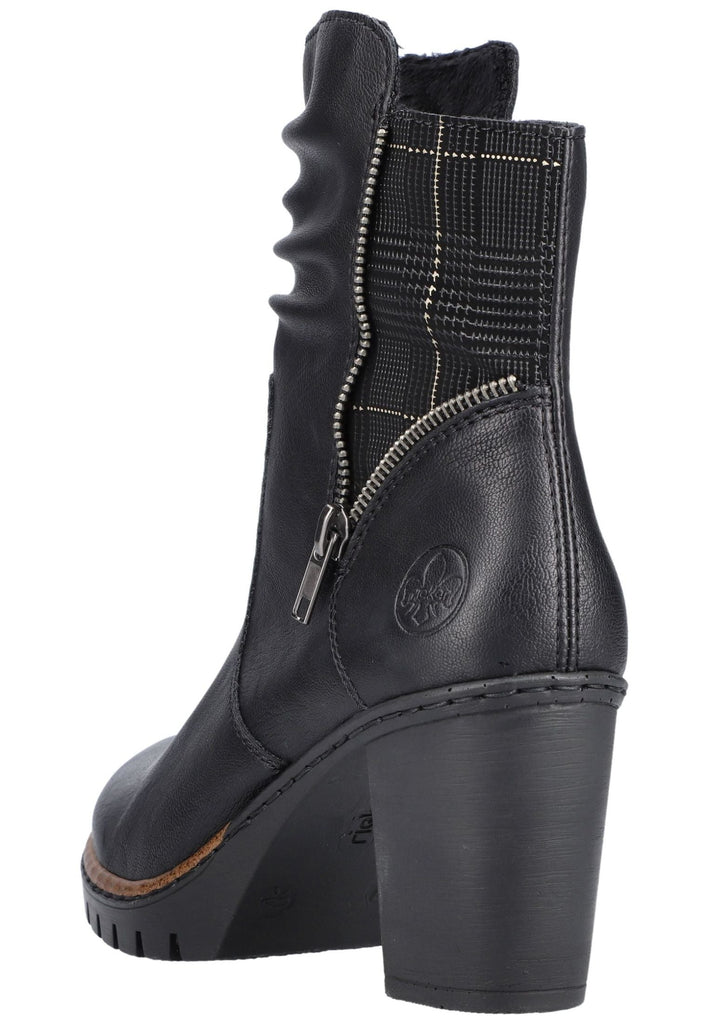 Rieker Stiefelette Lederimitat Schwarz