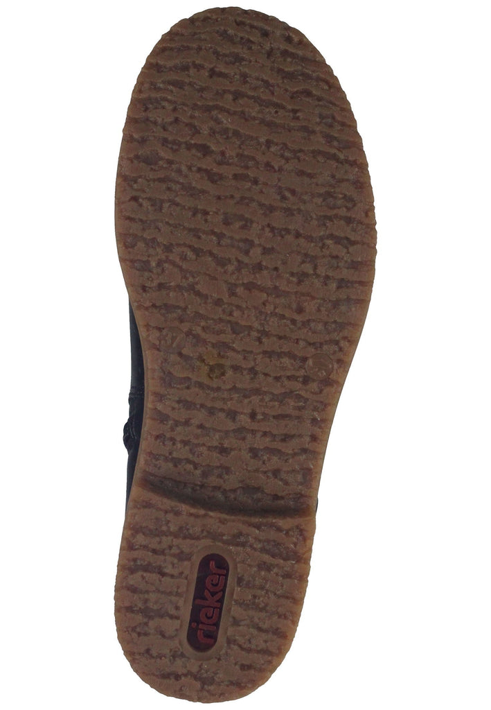 Rieker Stiefelette Lederimitat Schwarz/Beige Warmfutter