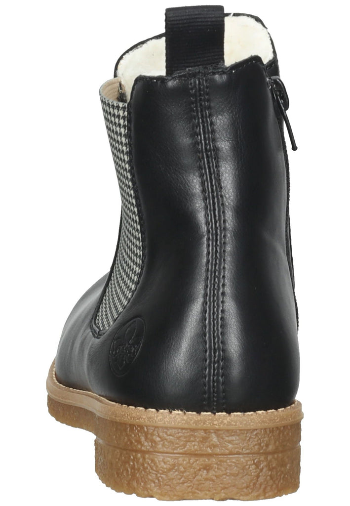 Rieker Stiefelette Lederimitat Schwarz/Beige Warmfutter