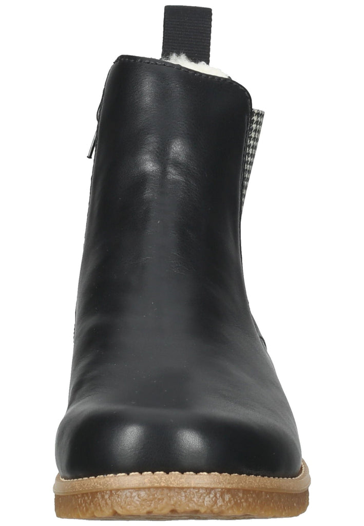 Rieker Stiefelette Lederimitat Schwarz/Beige Warmfutter