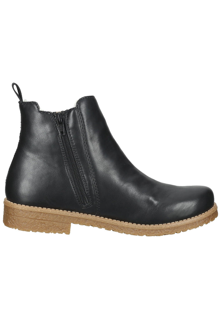 Rieker Stiefelette Lederimitat Schwarz/Beige Warmfutter