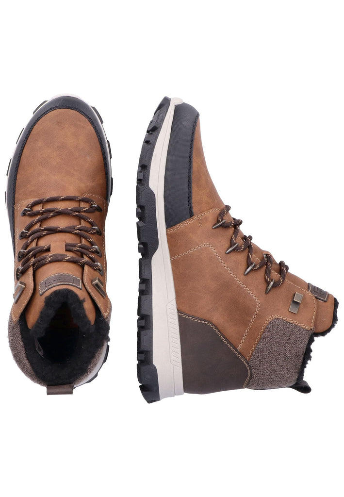 Rieker Stiefelette Lederimitat Schwarz/Braun