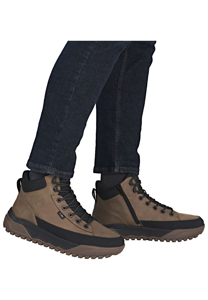 Rieker Stiefelette Lederimitat Schwarz/Braun Warmfutter