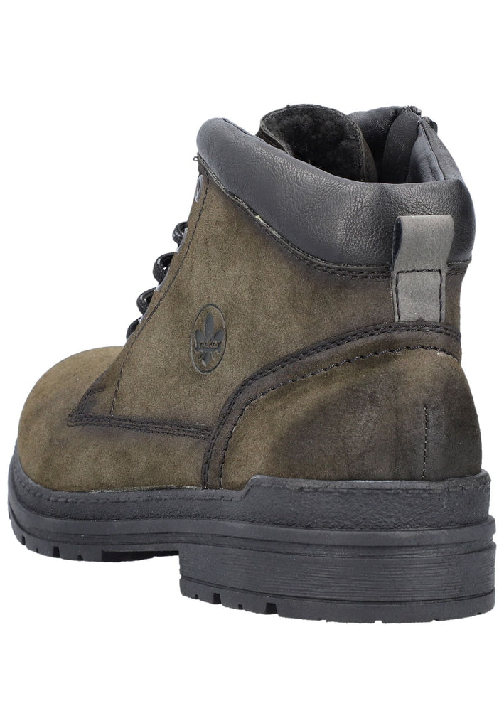 Rieker Stiefelette Lederimitat Schwarz/Grau