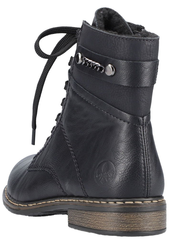 Rieker Stiefelette Lederimitat Schwarz/Schwarz