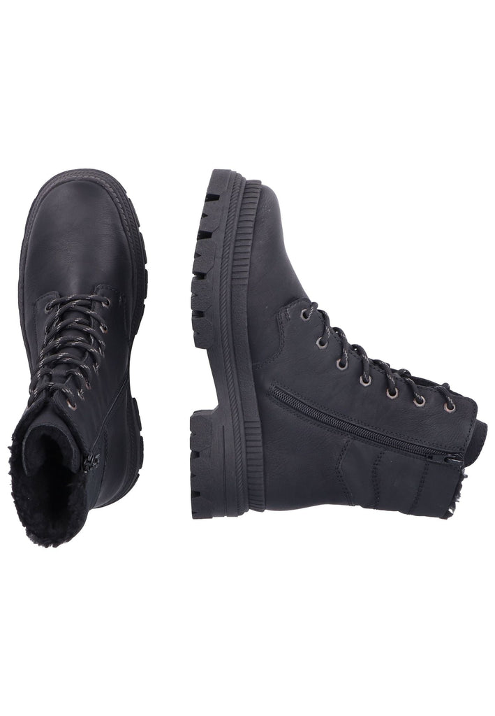 Rieker Stiefelette Lederimitat Schwarz/Schwarz