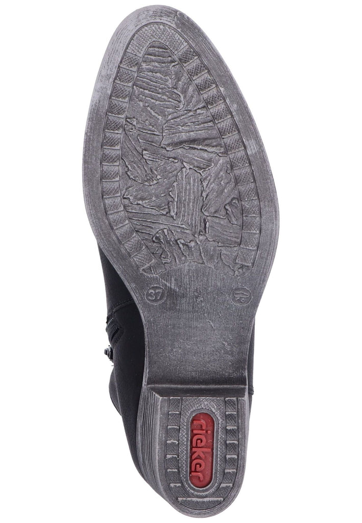 Rieker Stiefelette Lederimitat Schwarz Warmfutter