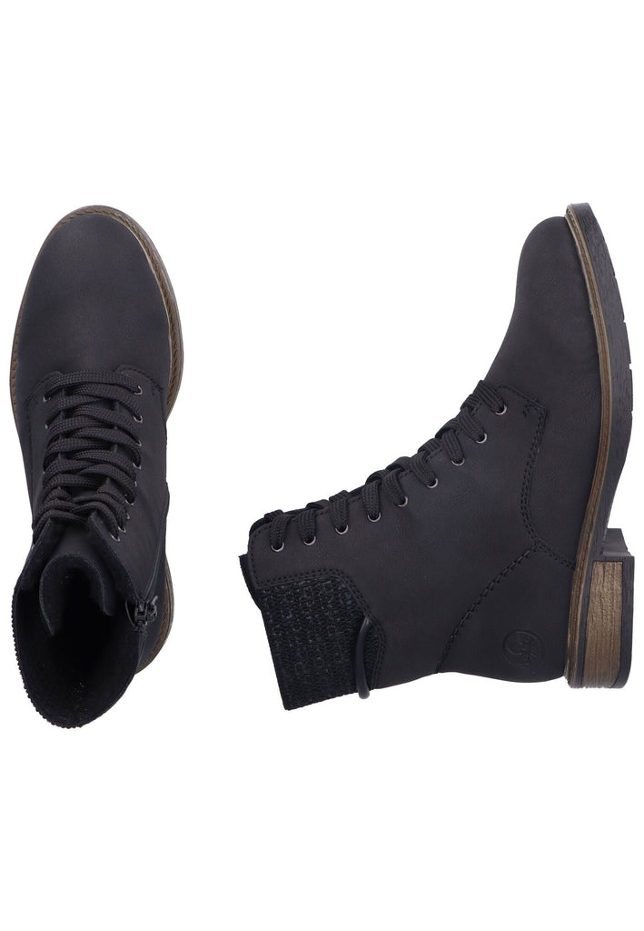 Rieker Stiefelette Lederimitat Schwarz Warmfutter
