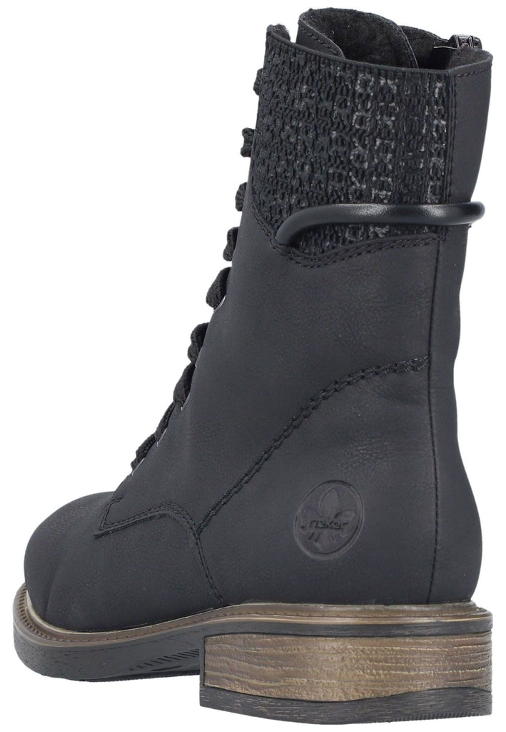 Rieker Stiefelette Lederimitat Schwarz Warmfutter
