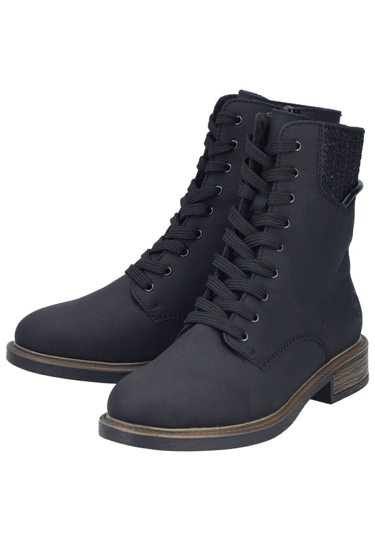 Rieker Stiefelette Lederimitat Schwarz Warmfutter