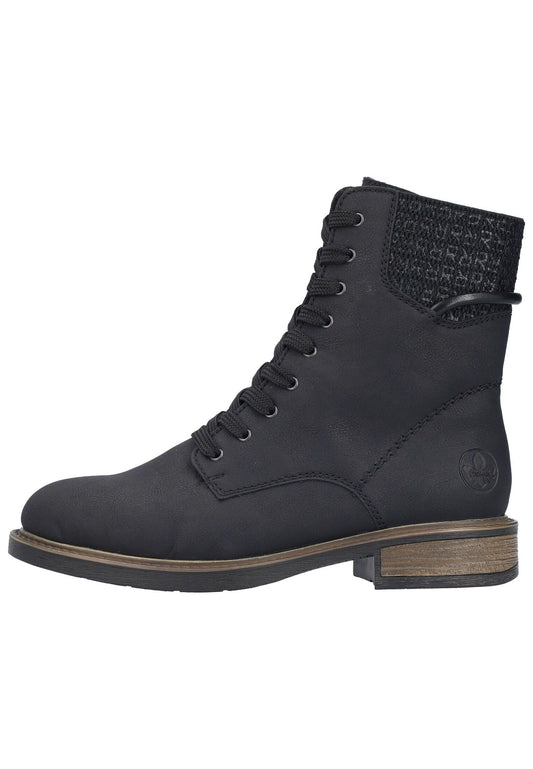 Rieker Stiefelette Lederimitat Schwarz Warmfutter