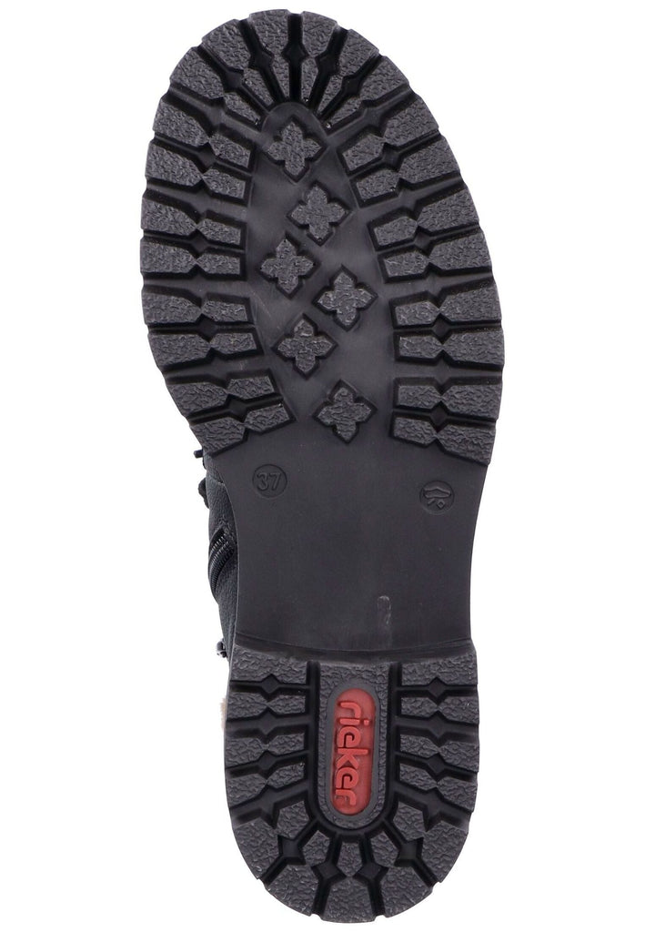 Rieker Stiefelette Lederimitat Schwarz Warmfutter