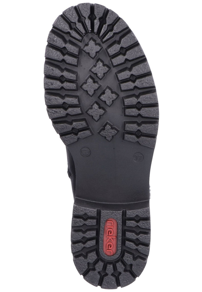 Rieker Stiefelette Lederimitat Schwarz Warmfutter