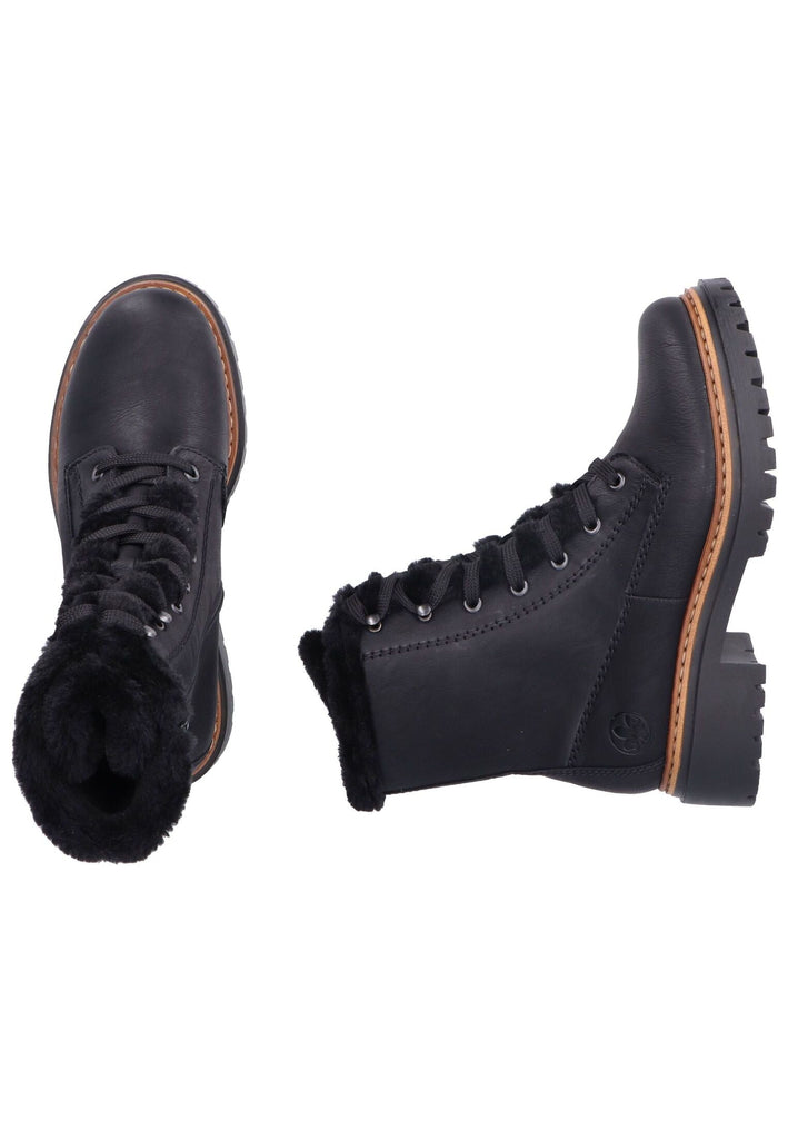 Rieker Stiefelette Lederimitat Schwarz Warmfutter