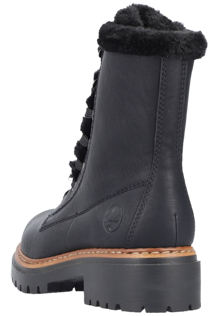 Rieker Stiefelette Lederimitat Schwarz Warmfutter