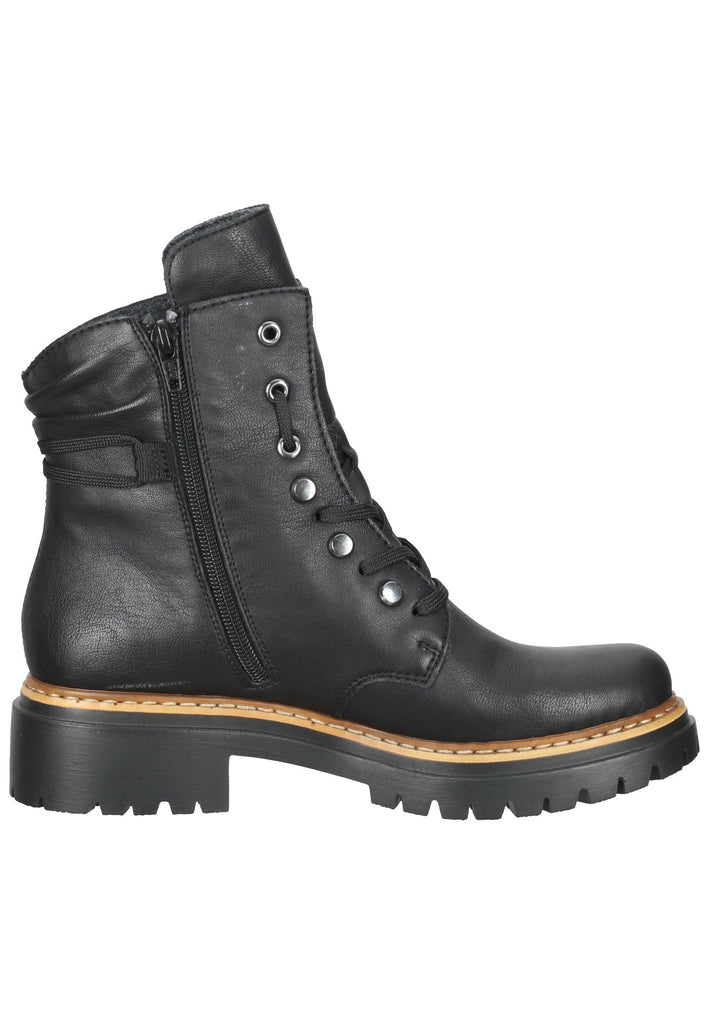 Rieker Stiefelette Lederimitat Schwarz Warmfutter