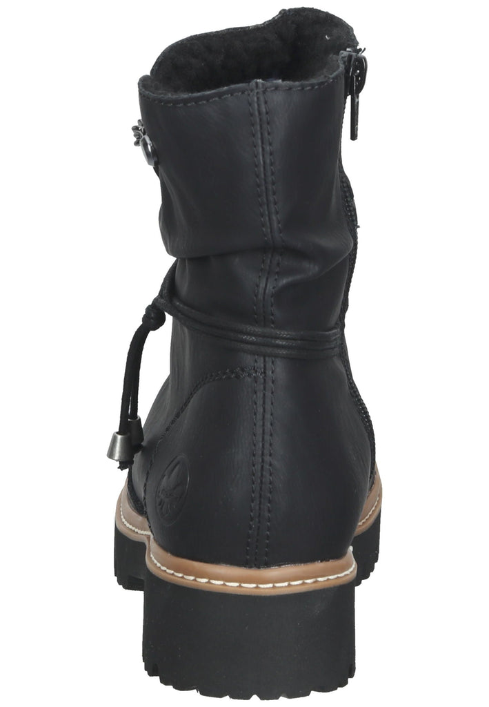 Rieker Stiefelette Lederimitat Schwarz Warmfutter