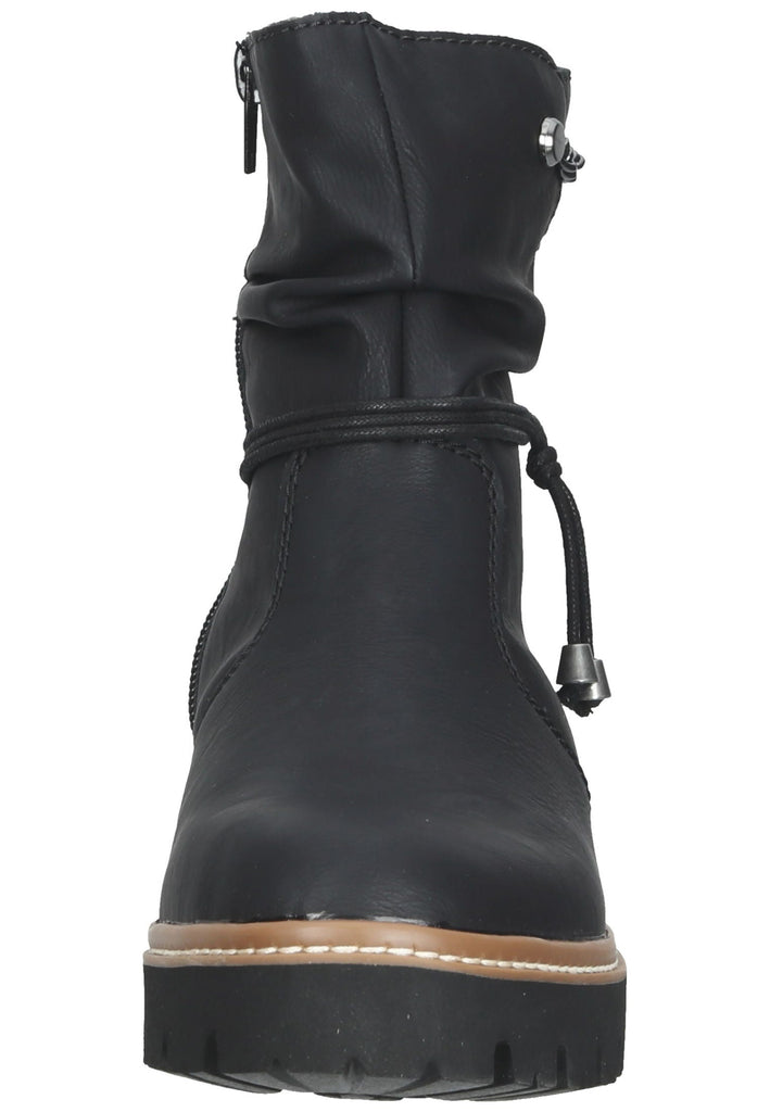 Rieker Stiefelette Lederimitat Schwarz Warmfutter