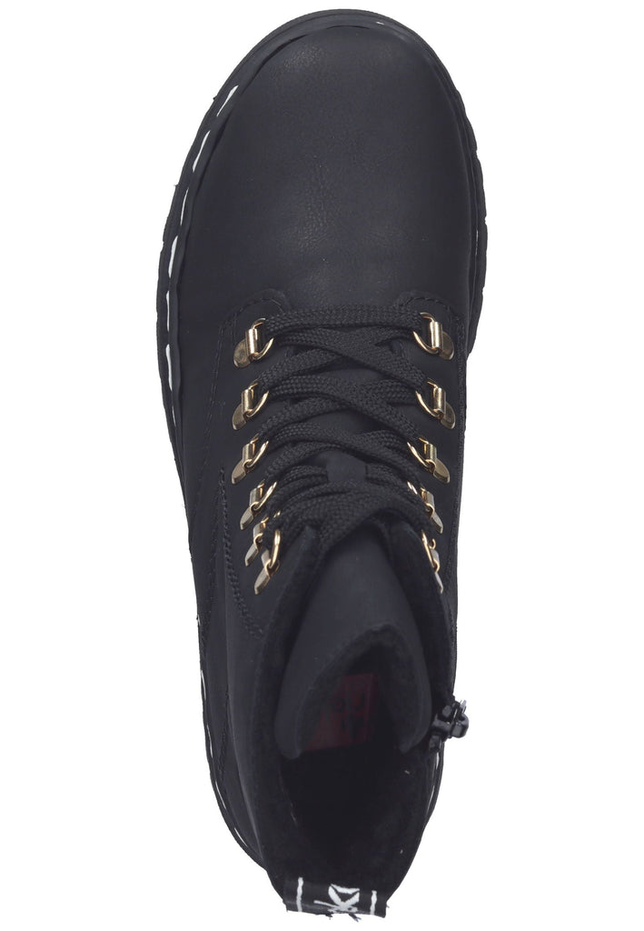 Rieker Stiefelette Lederimitat Schwarz Warmfutter