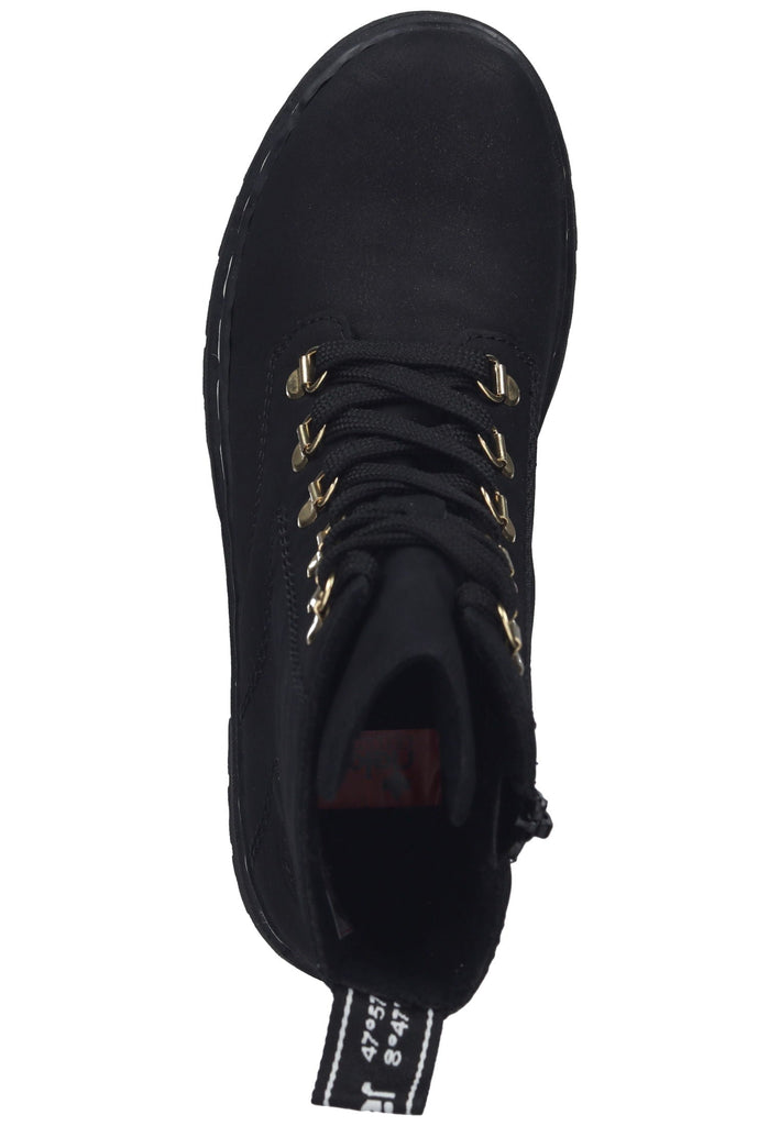 Rieker Stiefelette Lederimitat Schwarz Warmfutter