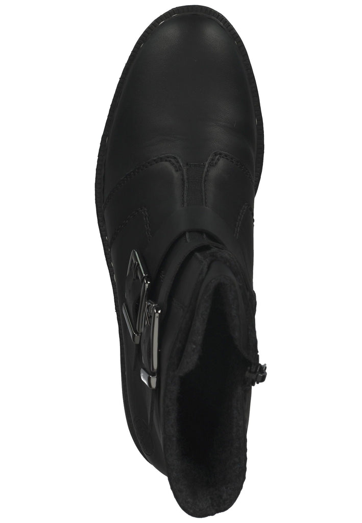 Rieker Stiefelette Lederimitat Schwarz Warmfutter