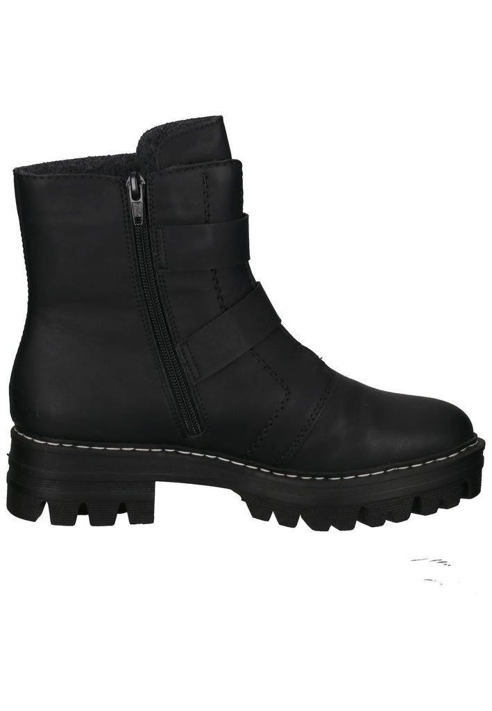Rieker Stiefelette Lederimitat Schwarz Warmfutter