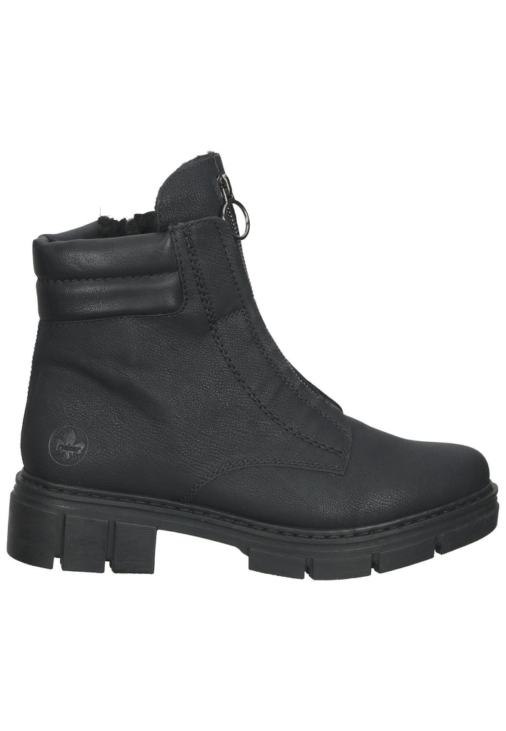 Rieker Stiefelette Lederimitat Schwarz Warmfutter