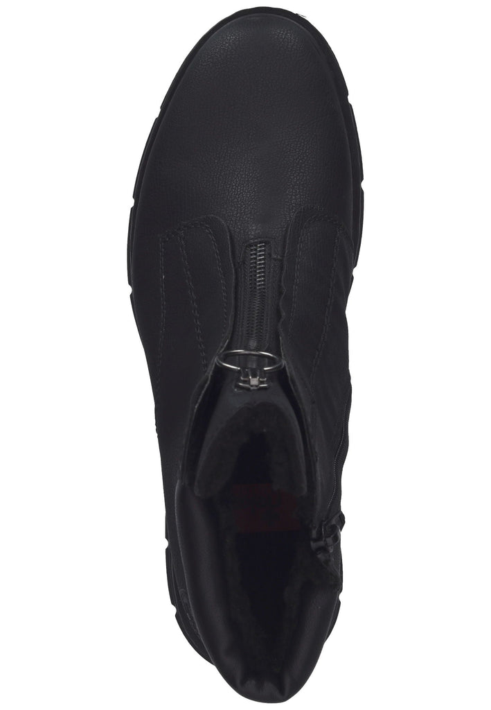 Rieker Stiefelette Lederimitat Schwarz Warmfutter