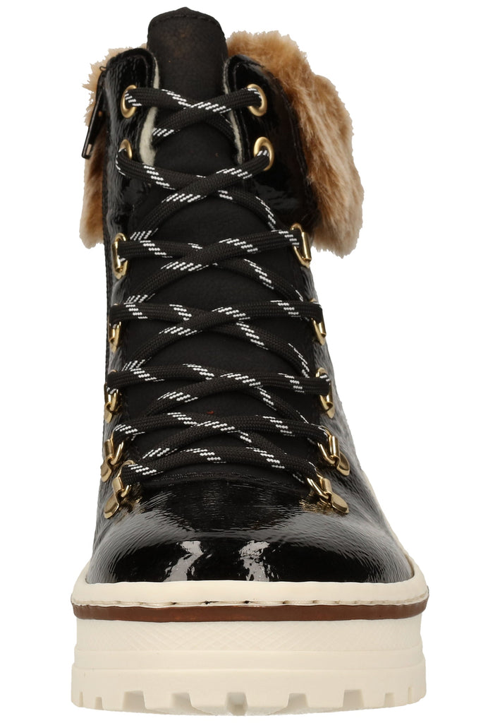 Rieker Stiefelette Lederimitat Schwarz Warmfutter