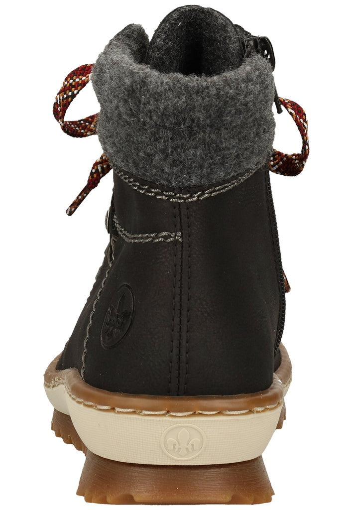Rieker Stiefelette Lederimitat Schwarz Warmfutter