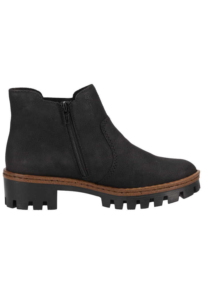 Rieker Stiefelette Lederimitat Schwarz Warmfutter