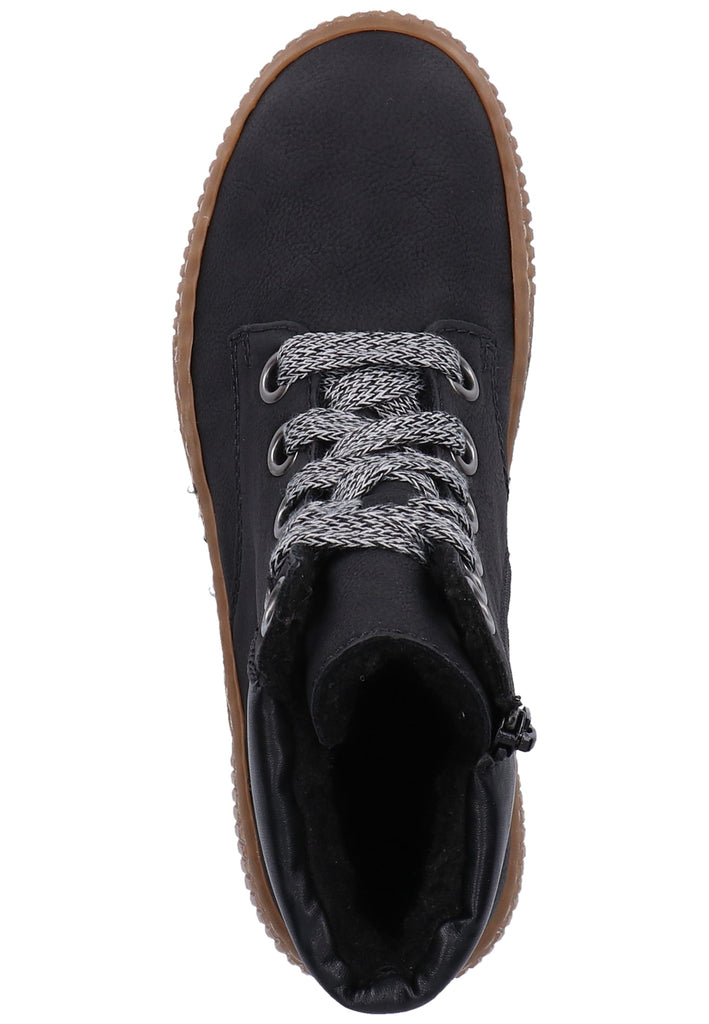 Rieker Stiefelette Lederimitat Schwarz Warmfutter