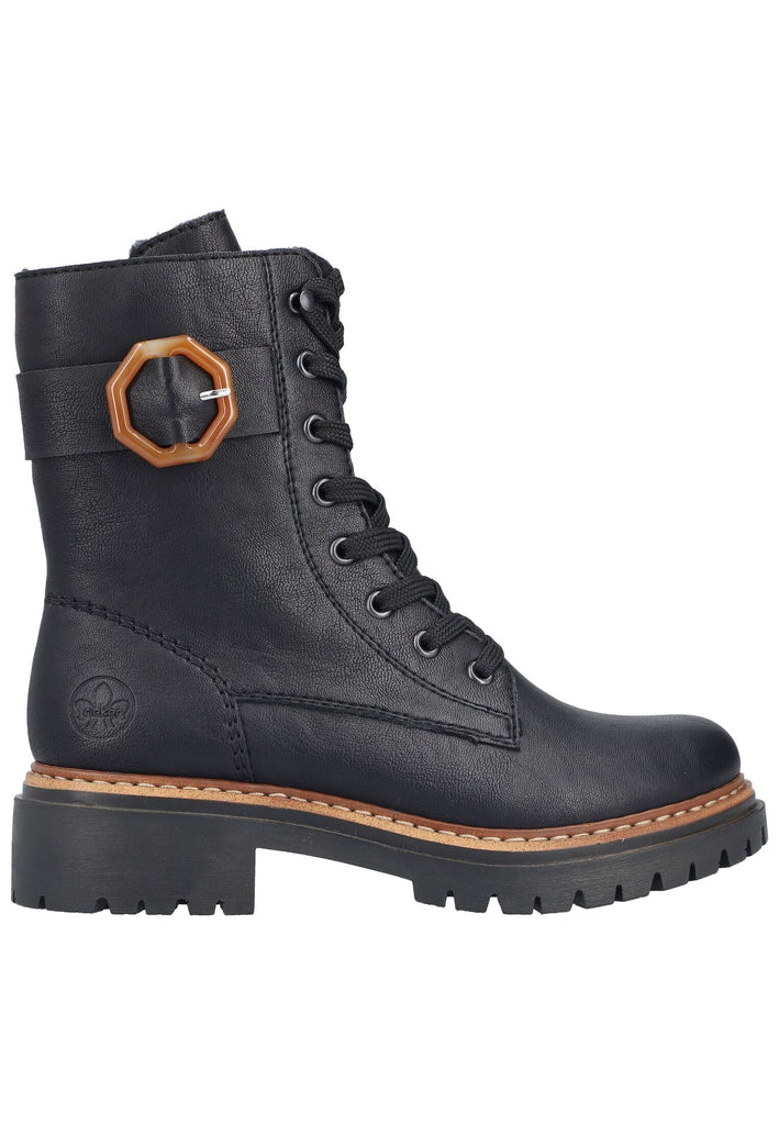 Rieker Stiefelette Lederimitat Schwarz Warmfutter