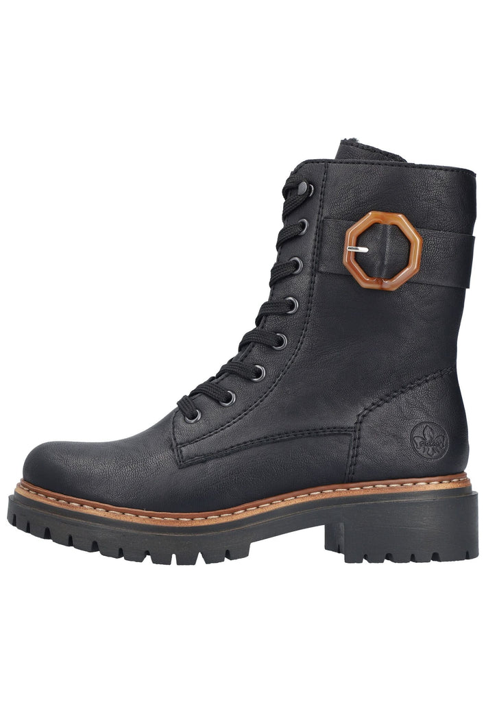 Rieker Stiefelette Lederimitat Schwarz Warmfutter