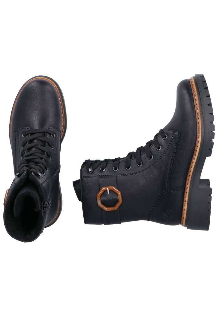 Rieker Stiefelette Lederimitat Schwarz Warmfutter