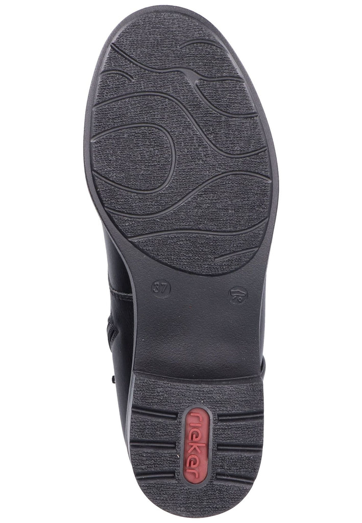 Rieker Stiefelette Lederimitat Schwarz Warmfutter