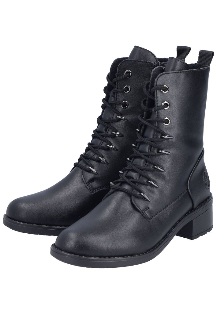 Rieker Stiefelette Lederimitat Schwarz Warmfutter