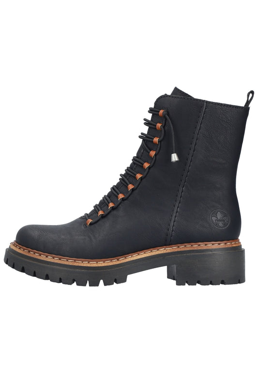 Rieker Stiefelette Lederimitat Schwarz Warmfutter