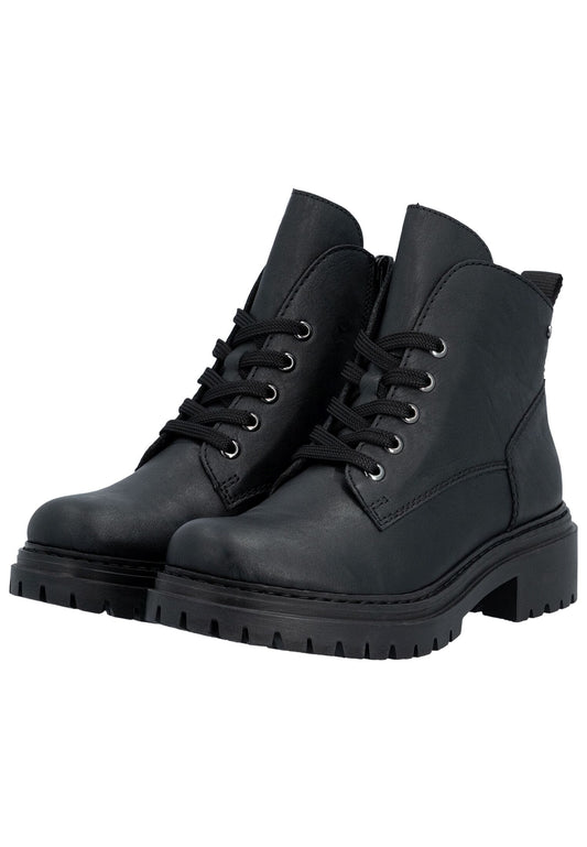 Rieker Stiefelette Lederimitat Schwarz Warmfutter