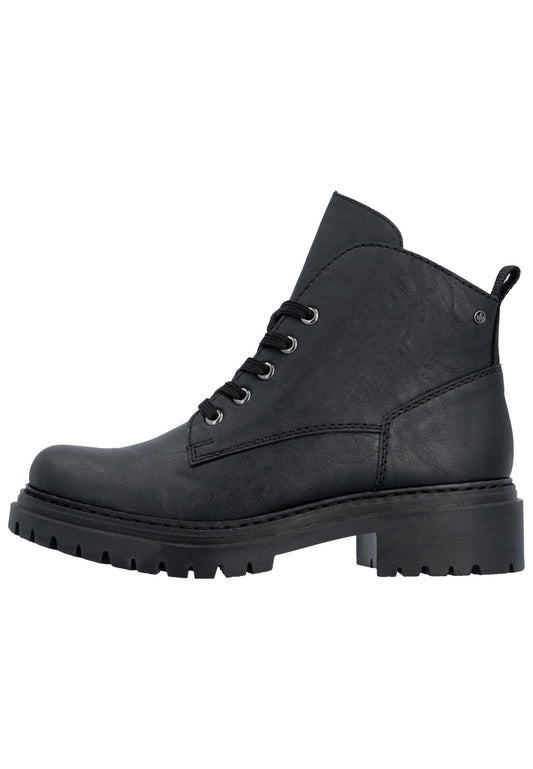 Rieker Stiefelette Lederimitat Schwarz Warmfutter