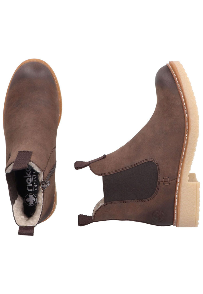 Rieker Stiefelette Lederimitat Tabak Warmfutter