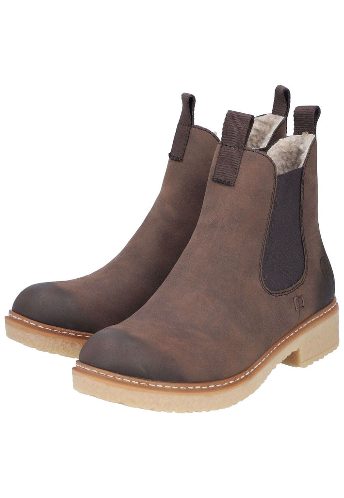 Rieker Stiefelette Lederimitat Tabak Warmfutter