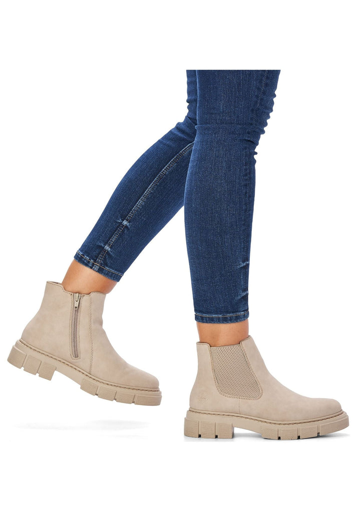 Rieker Stiefelette Lederimitat/Textil Beige
