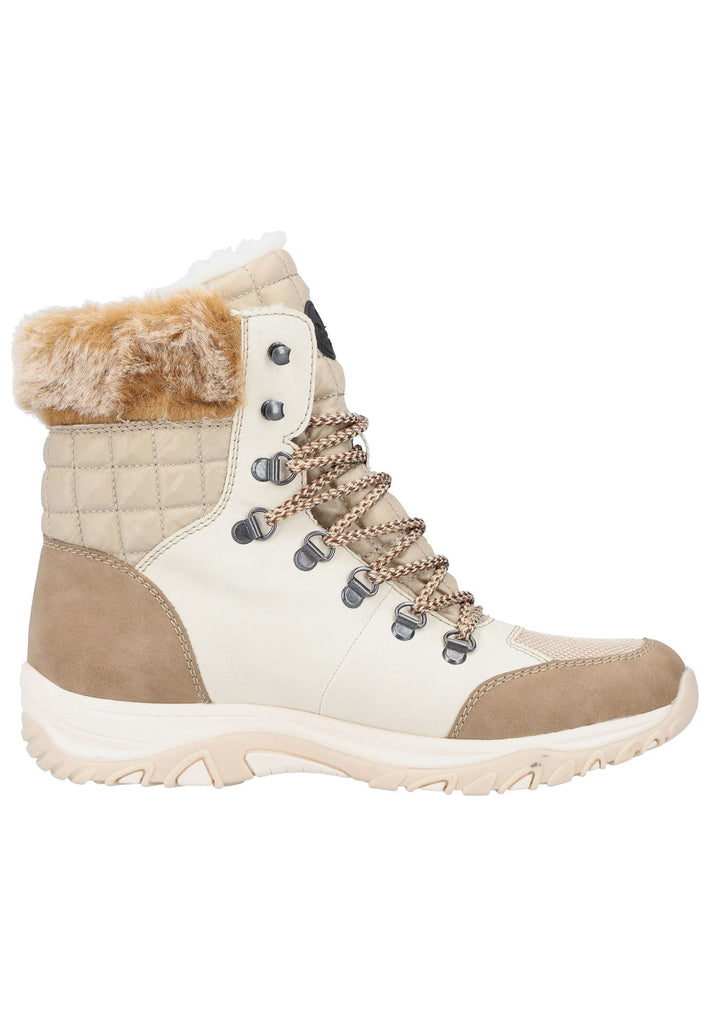 Rieker Stiefelette Lederimitat/Textil Beige/Braun