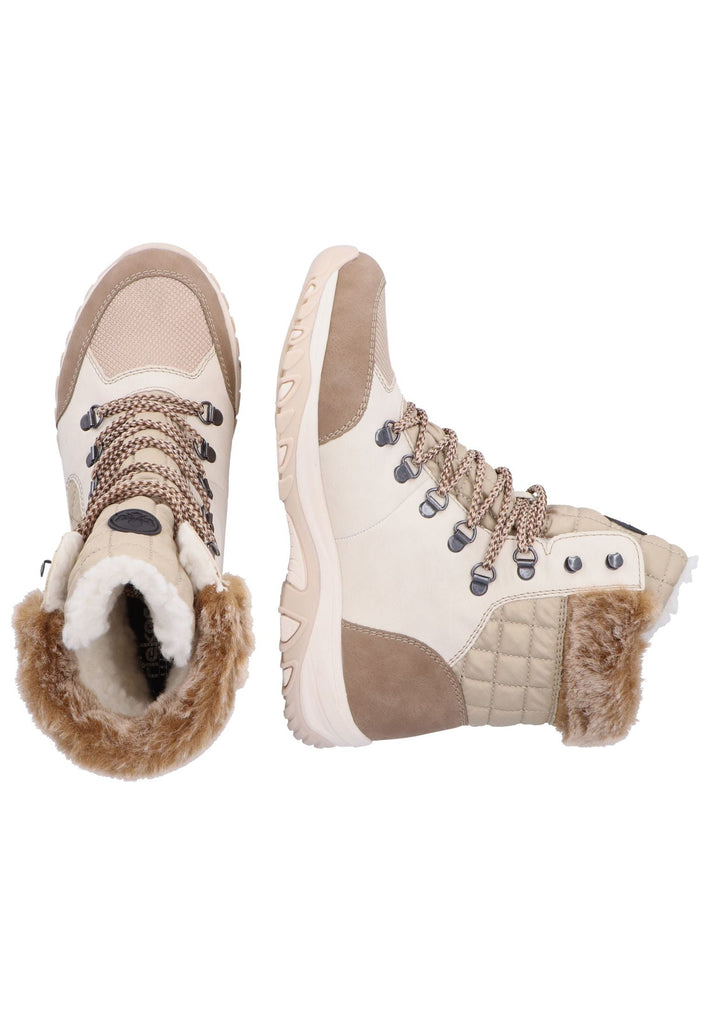 Rieker Stiefelette Lederimitat/Textil Beige/Braun