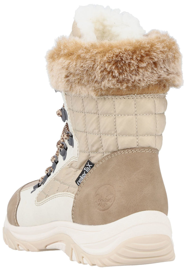 Rieker Stiefelette Lederimitat/Textil Beige/Braun